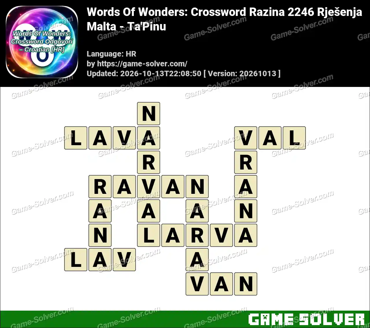 Words Of Wonders: Crossword Razina 2246 Rješenja – Malta – Ta’Pinu